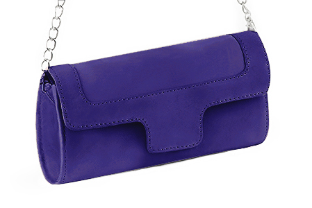 Violet purple women's dress clutch, for weddings, ceremonies, cocktails and parties. Front view - Florence KOOIJMAN